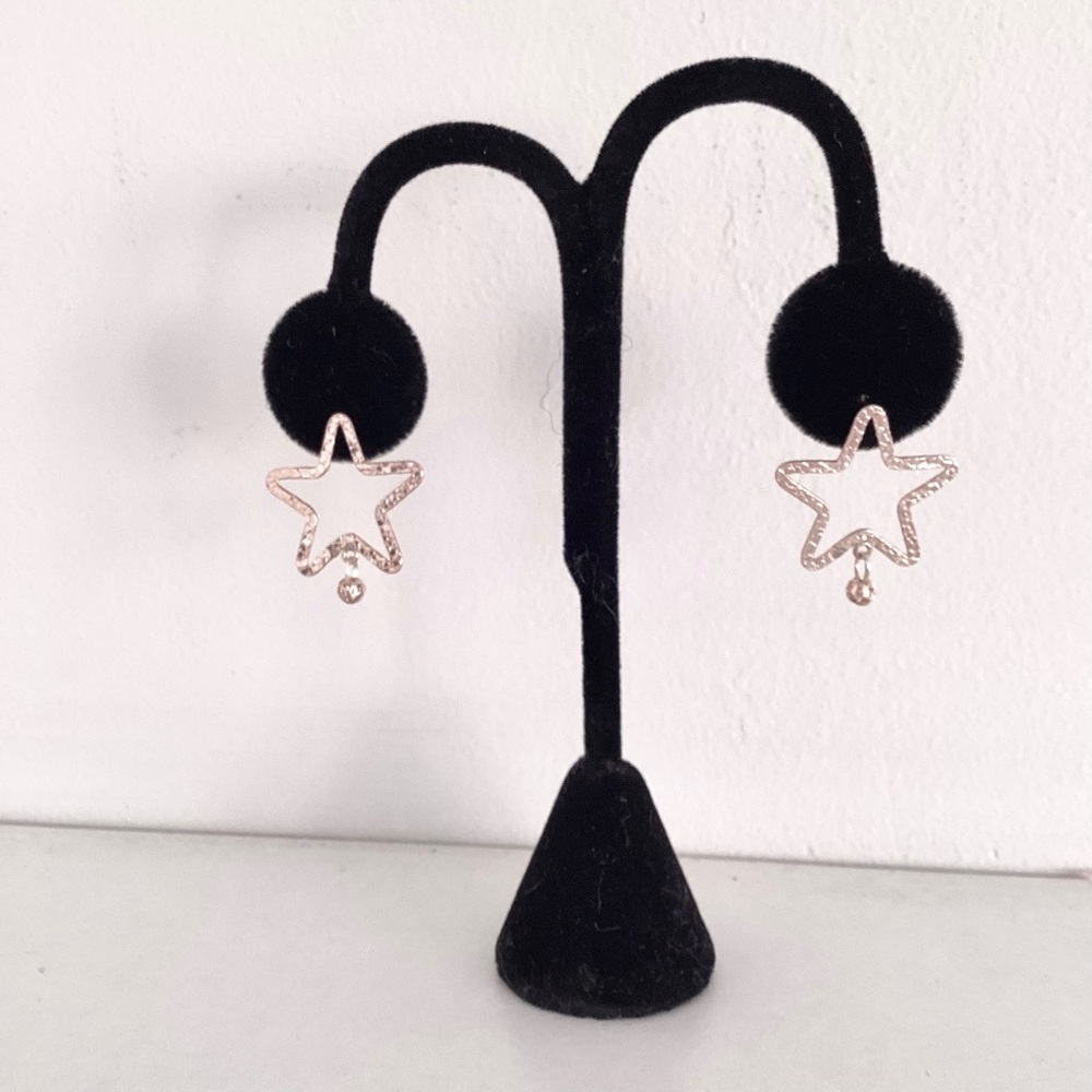 Sterling Silver Star Earrings - Picture 4 of 4